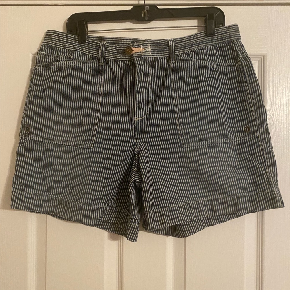 Lauren Ralph Lauren Women’s Striped Shorts. Size 14. Nautical. Logo.